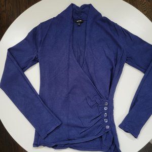 Blue Wrap-Style Women's Sweater Size M